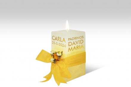 Vela personalizada para bautizo · 14,5 cm · Color Degradado