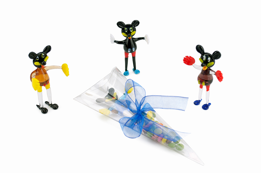 Figura del personaje Mickey Mouse de cristal para comunión / cum