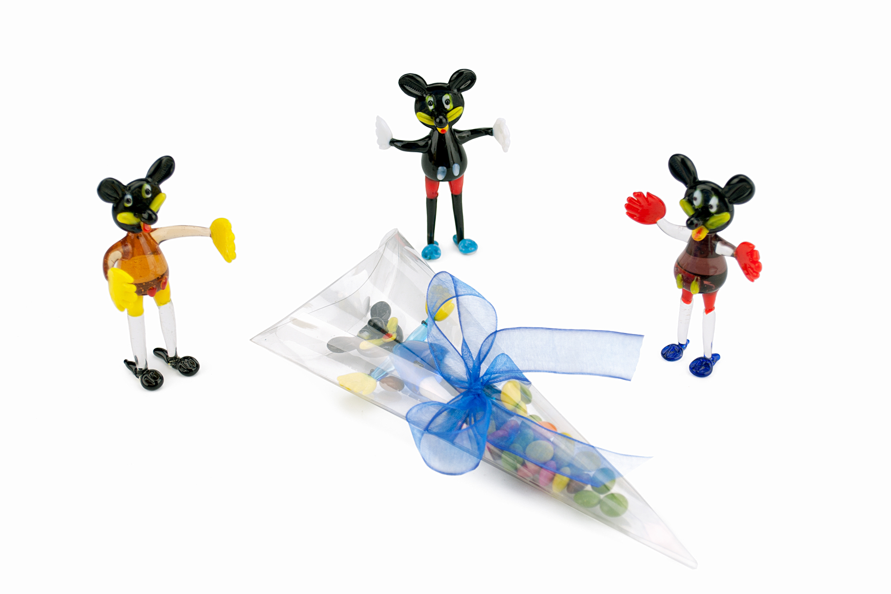 Figura del personatge de Mickey Mouse de vidre per a comunió / aniversari