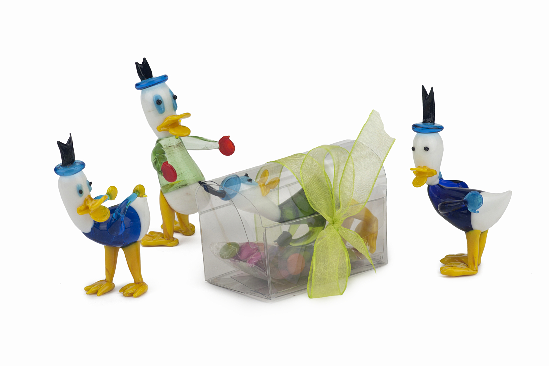Figura del personaje Pato Donald de cristal para comunión / cumpleaños