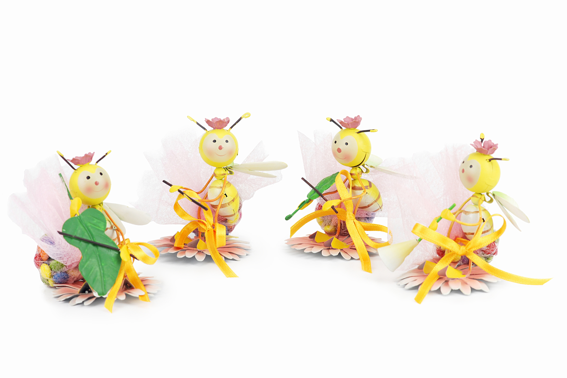 Figures decoratives em forma de formigues tocant instruments musicals per a bateig / Comunió / Aniversari